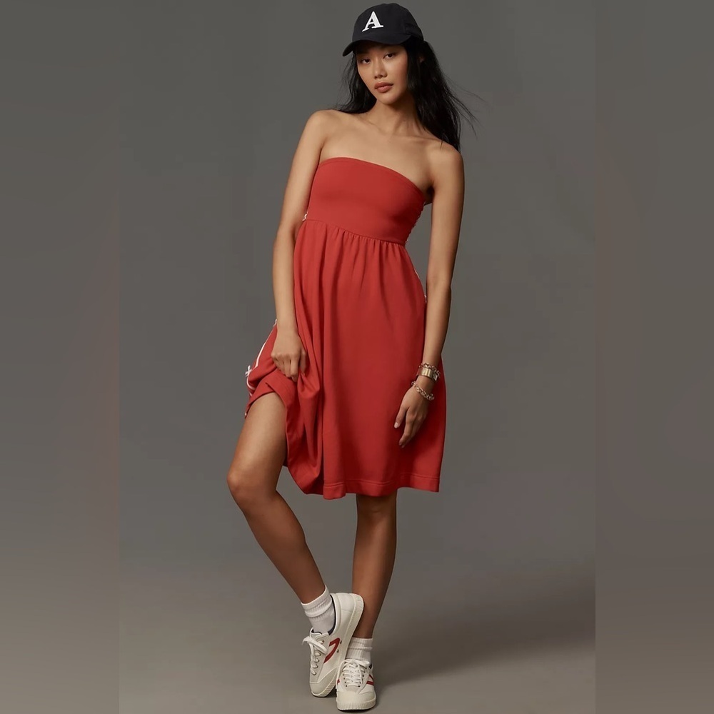 NWT! Anthropologie Rose Daily Practice Strapless Side Bow Midi Dress - 🎬